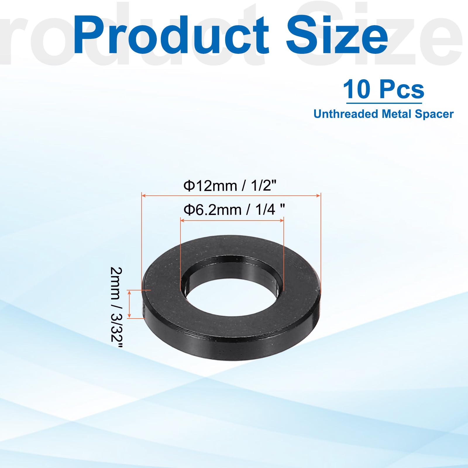 PATIKIL 10pcs M6 Aluminium Spacers, 1/4" ID x 1/2" OD Round Standoff Spacer - Image 2