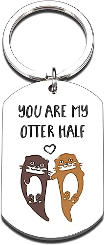 Regalos para el día de San Valentín para él ella hombres mujeres llavero de nutria para amantes novia novio parejas marido esposa Navidad relleno de