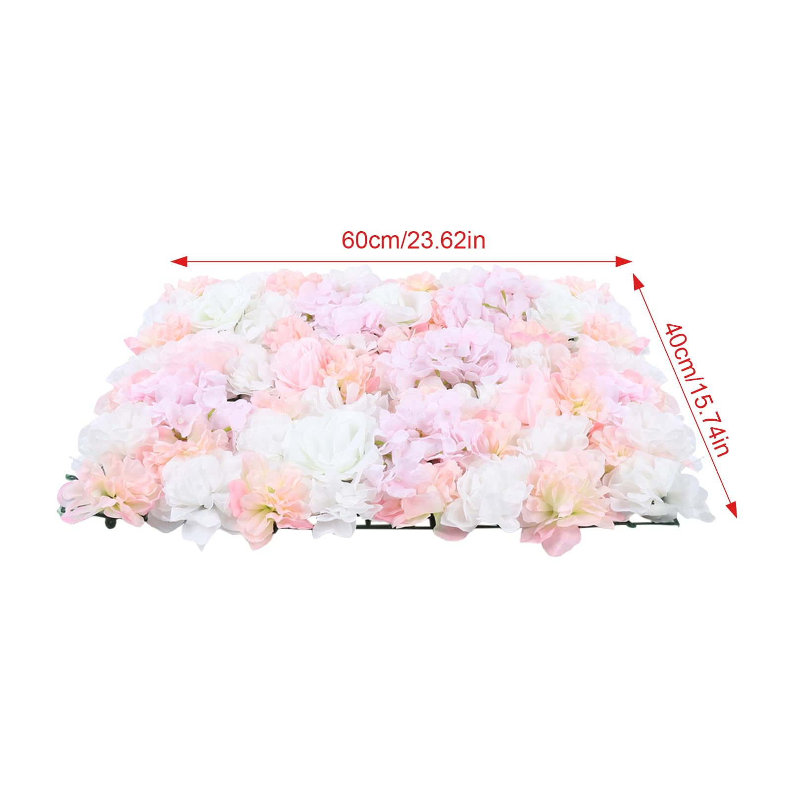 20 pannelli di fiori artificiali, pannello di fiori finti rosa con rose e piante acquatiche, decorazione fiori artificiali, sfondo floreale, decorazione da parete 3D per matrimoni, balconi, giardini