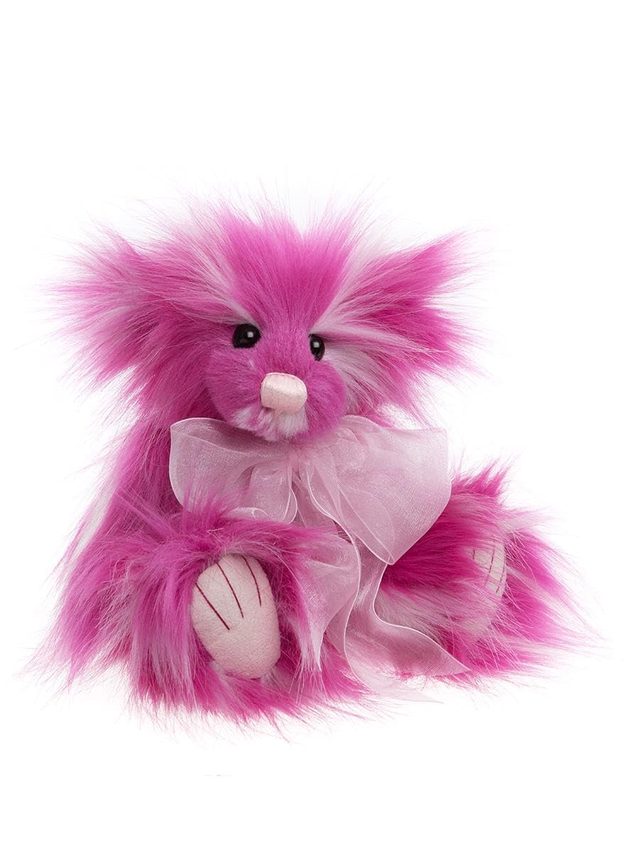 Charlie Bears Raspberry Cupcake - Adorable Plush Teddy Bear with Soft Pink & Cream Fur, Perfect for Collectors