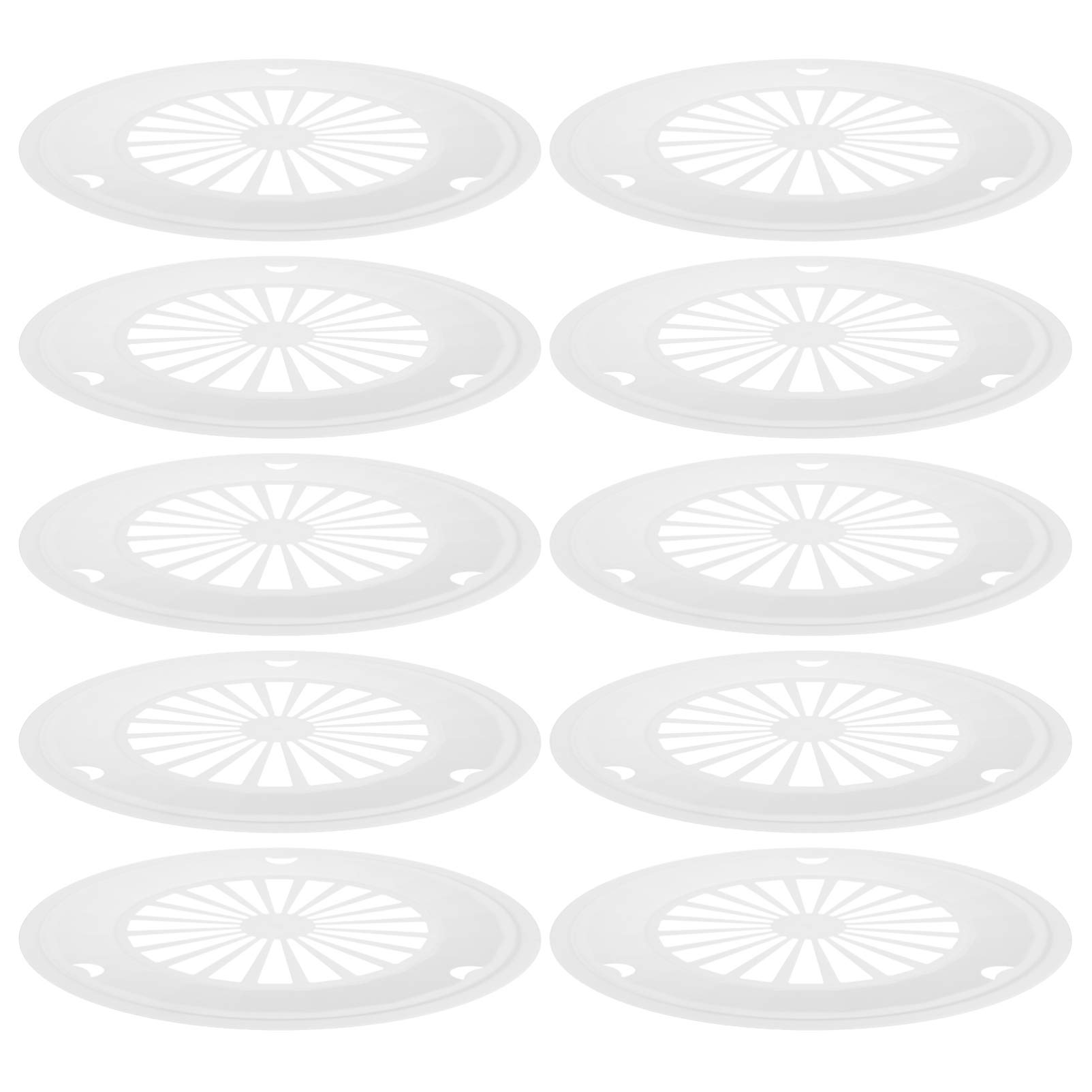 DOITOOL 10Pcs Reusable Plastic Paper Plate Holder for Party BBQ and Picnic Round Paper Plate Barbecue Trays Support Plastic Dinnerware (White