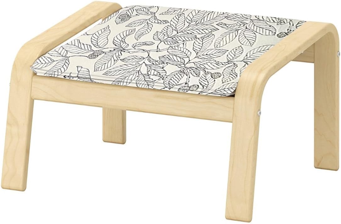 Vepping Lude Pattened Armchair Cover Replacement with Quilted Lining, Fits IKEA Poäng Armchair, 100% Cotton, Cushion not Included (Serenity Blue, Chair Type 2)