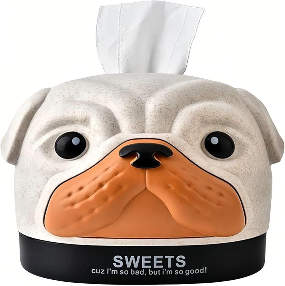 7Seas Desktop Ornament Tissue Box Cover Holder | Animal Shape Facial Tissue Case Paper Organizer Dispenser | Bathroom or Vanity Wet Cleaning Wipes Dispenser | Car Dashboard Tissue Paper Dispenser Box