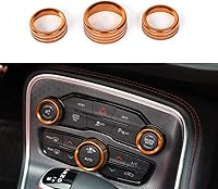 Vista 7 de Keptrim Botón de interruptor de aire acondicionado para Dodge Challenger Charger Chrysler 300 300s 2015-2020, para Ram 2013-2018, aluminio negro, 3