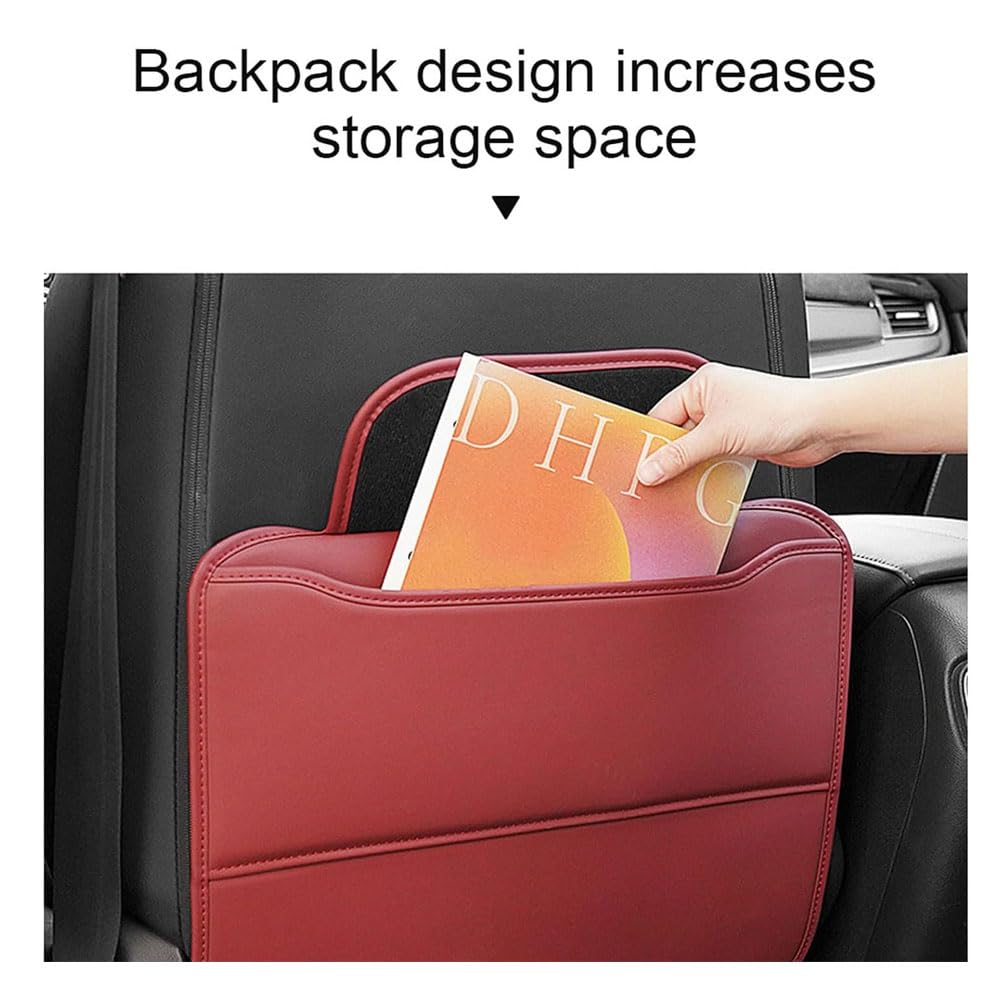 2 Pezzi Auto Protezione per Schienale del Sedile per Citroen Spacetourer/Xsara/Jumpy, Anti-Calcio Organizer Sedile Posteriore con Tasca Interni Accessori,C/Beige