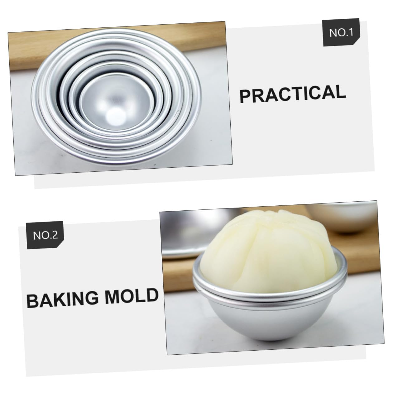 Abaodam 12pezzi Stampo Alluminio Per Pudding e Dessert Mousse Cake e Budini Utensili Da Cucina Per Facile Da Pulire e Uso Versatile