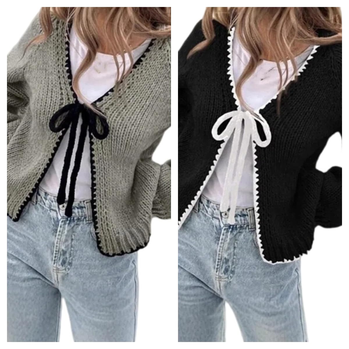Mujer Cardigancárdigan De Punto Grueso Extragrande para Mujer, Manga Larga, Cierre con Lazo En La Parte Delantera, Corte Holgado, Ideal para Las Vacaciones De Otoño E Invierno