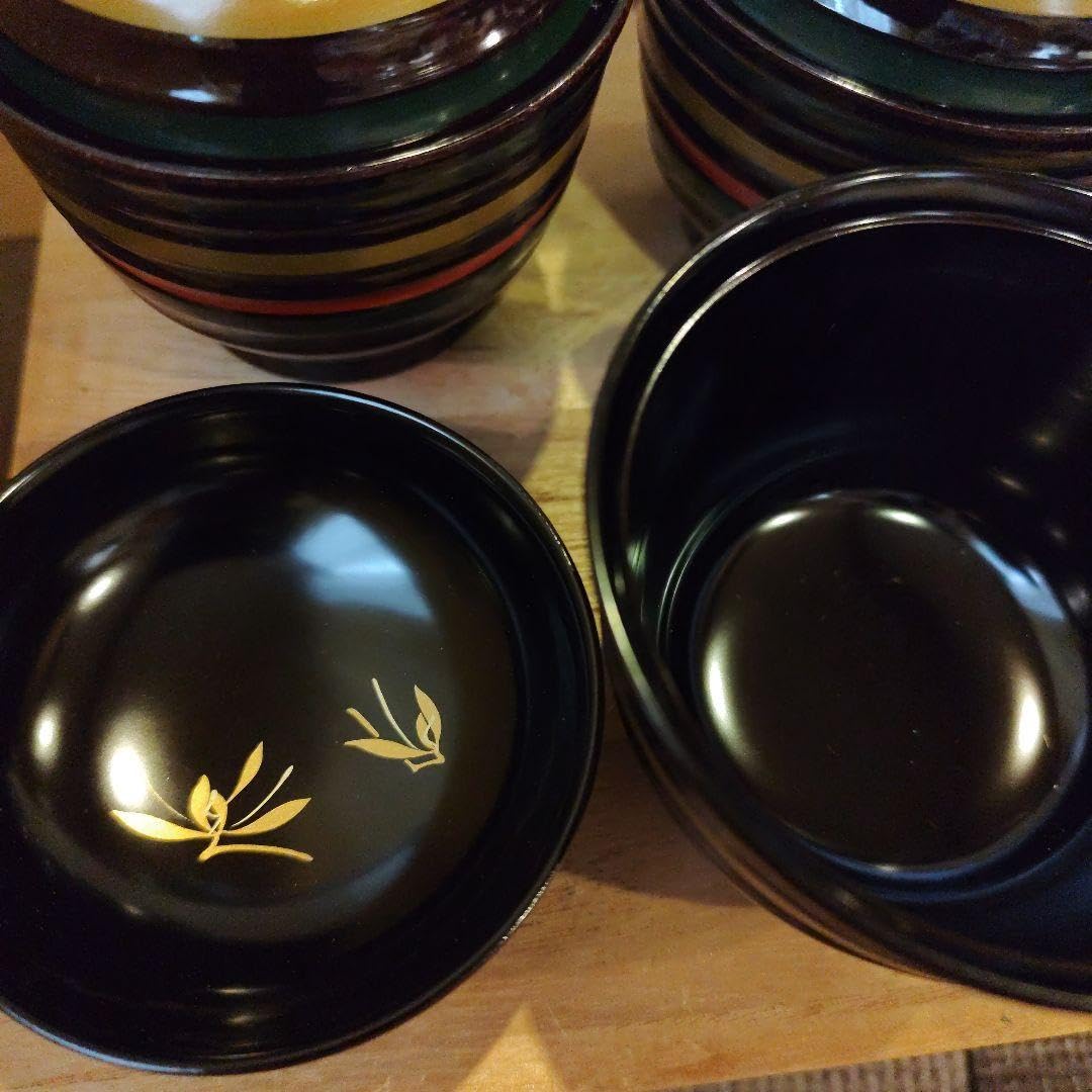 天然漆塗 吸物椀 5客セット 光峰作 松竹梅文 天然漆塗 吸物椀 5客