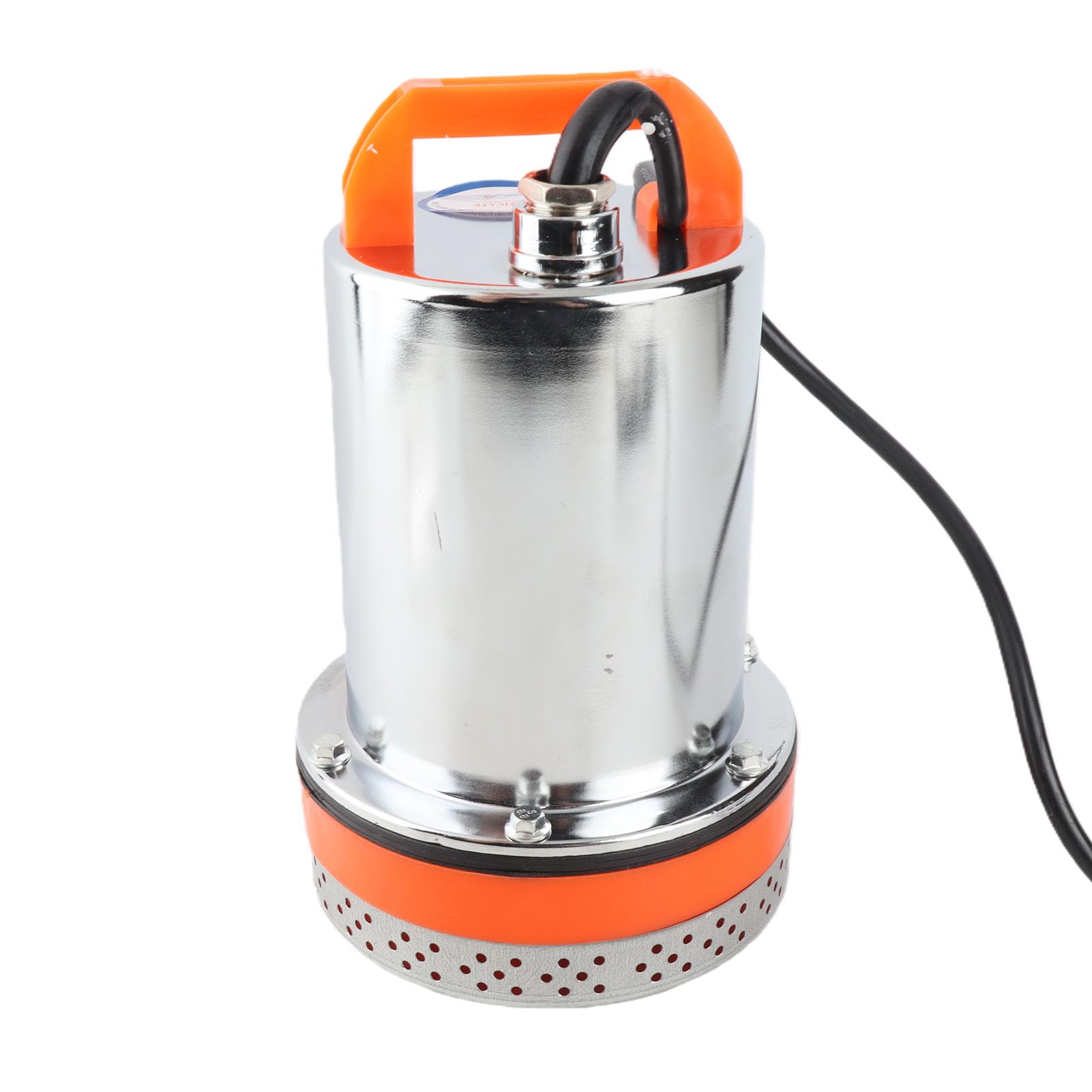 Bomba Sumergible DC con Batería Solar para Limpieza de Piscinas Elevación de 8m Cable de 2,1m Acero Metal (12V)