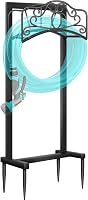 SHOMEXTOL Upgraded Freestanding Garden Hose Holder - Heavy Duty Butterfly Style Stand Holds 100ft Hose, Rust-Proof Lawn Storage