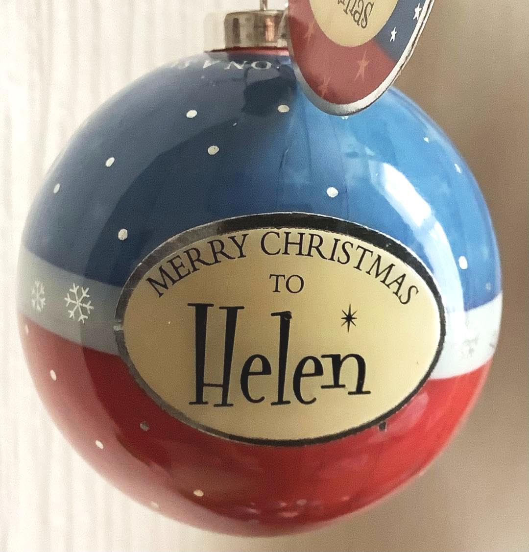 Personalised Multicoloured Name Bauble Christmas Xmas Tree Decoration (Helen)