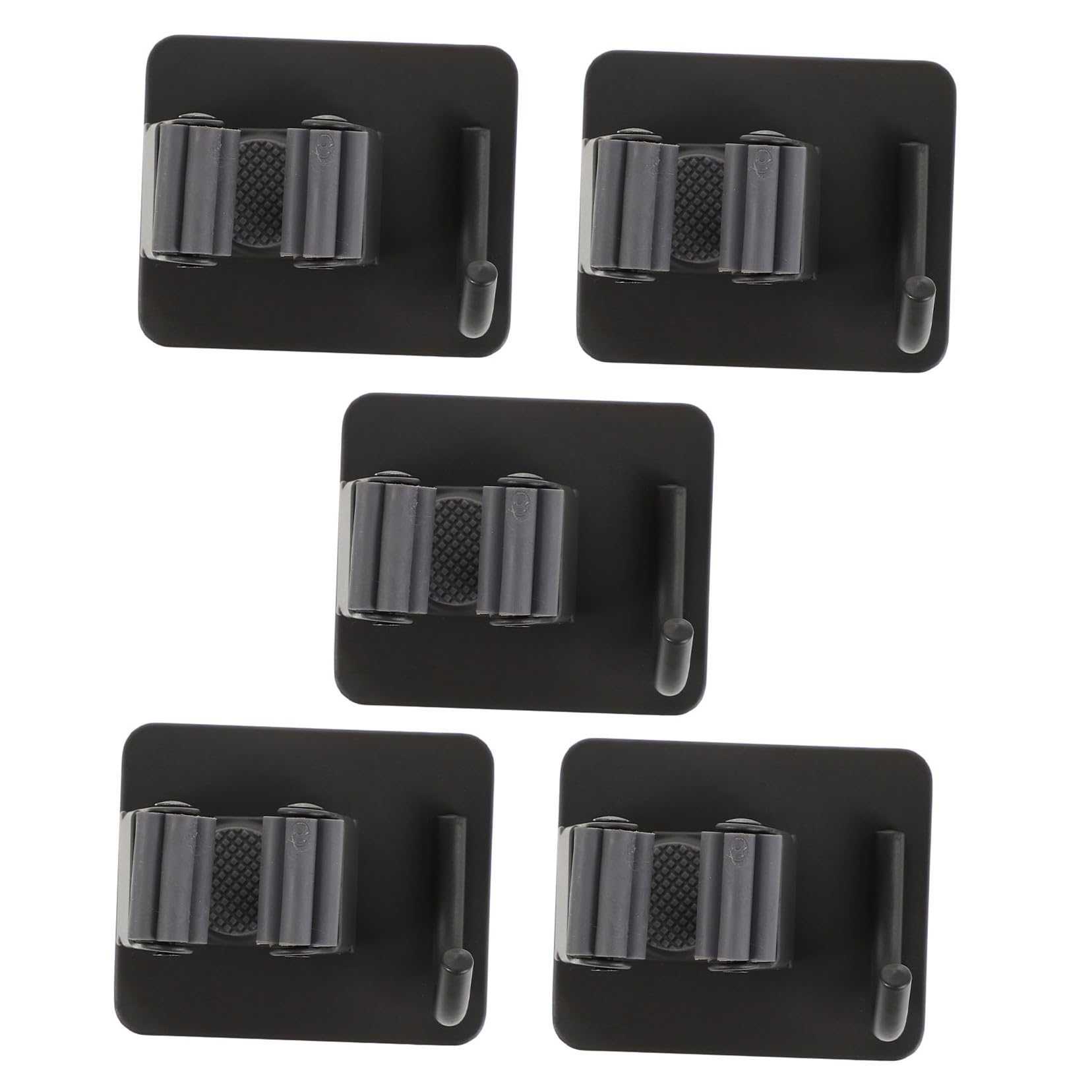 Crochets muraux pour balais en acier inoxydable lot de 5 supports gris foncé sans perçage