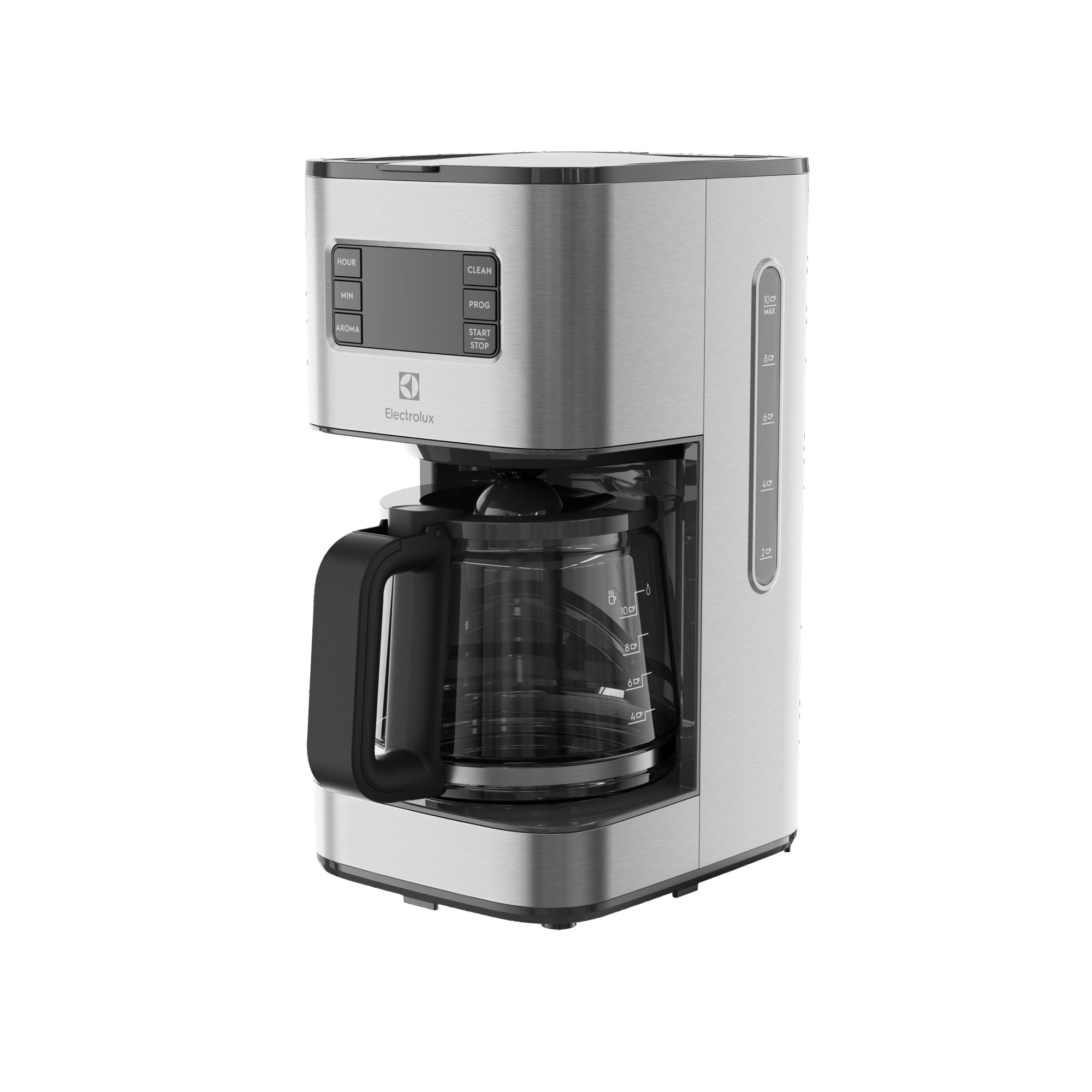 Electrolux Cafetière filtre Create 5 E5CM1-6ST, Sélection d'arômes et minuterie programmable, Puissance 1000 W, Verseuse isotherme 1,38 L, Arrêt automatique, Acier Inoxydable