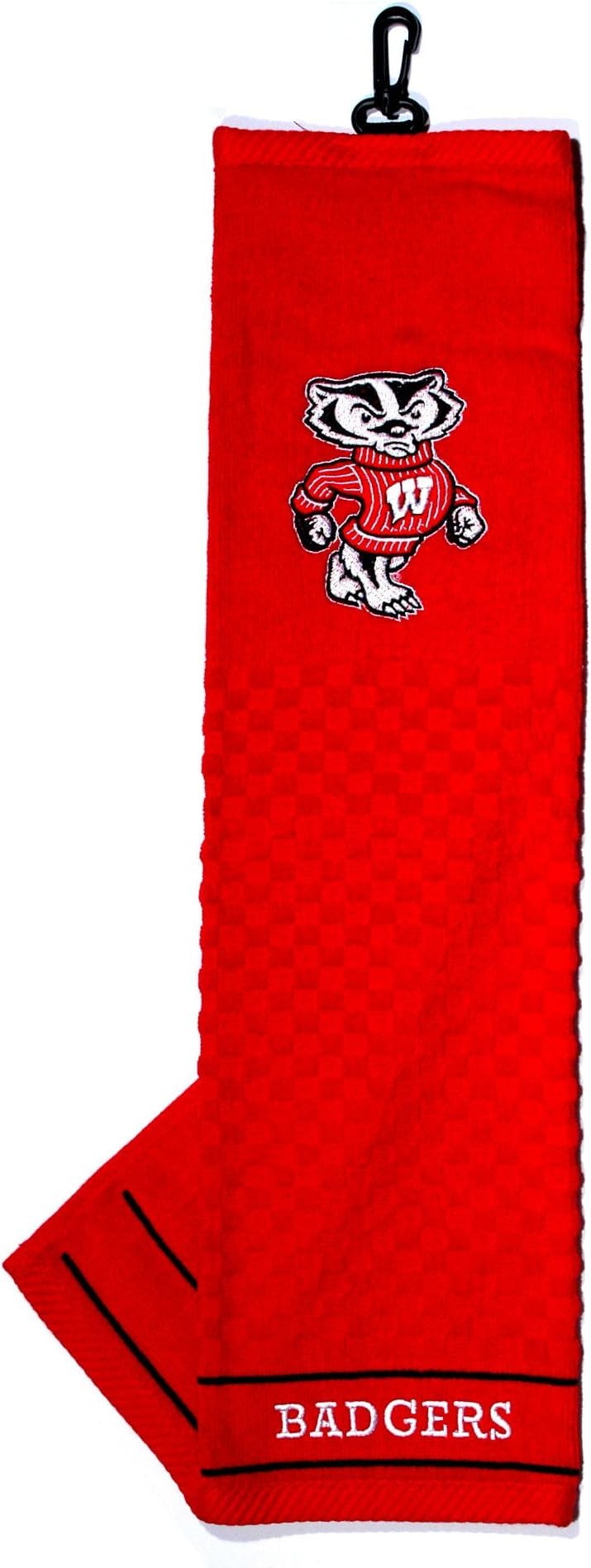 Team Golf NCAA Wisconsin Badgers Embroidered Golf Towel, Checkered Scrubber Design, Embroidered-Logo (Pack of 6)