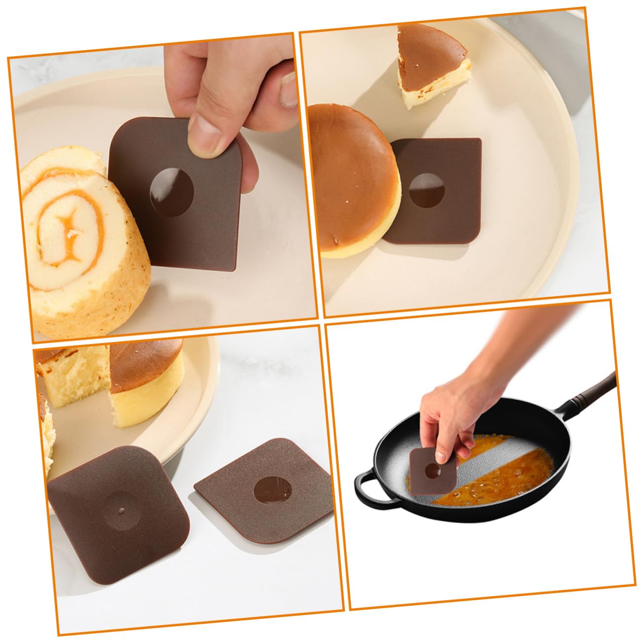 Garneck Dough Scraper 5pcs Kitchen Scrapers for Cooking Cleaning Multi-functional Use