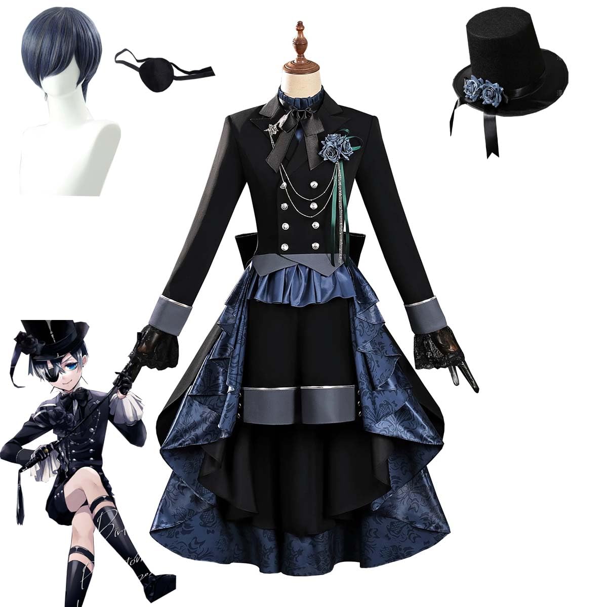 Amazon.co.jp: [みよ] 黒執事 コスプレ衣装 シエル ファントム