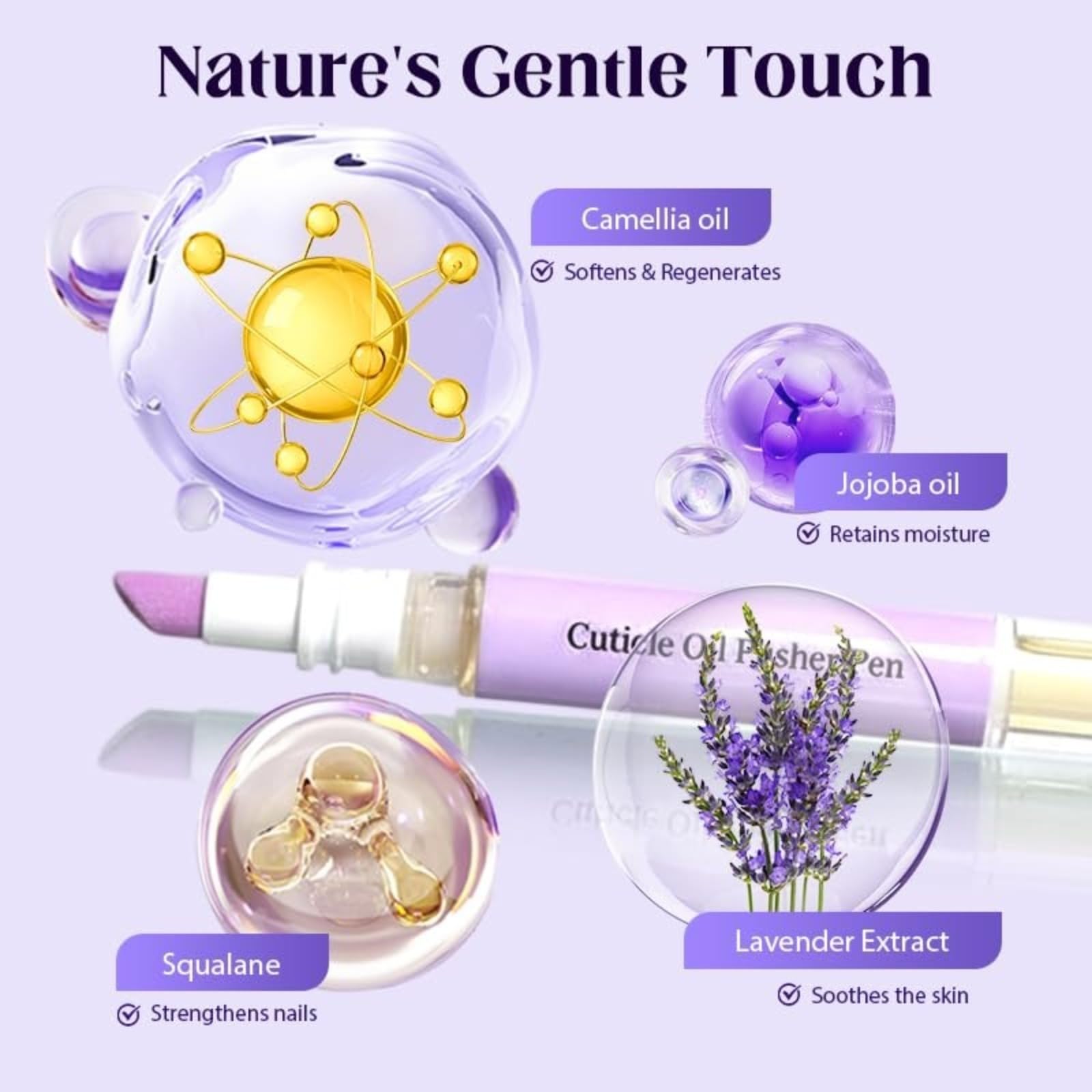 3-in-1 Nail Care Pen with Ceramic Tip, Cuticle Remover Liquid, Nail Care Nail Polish Pen,Nail Oil Pen, Nail Oil Cuticle Oil Pen Nail Care Oil for Cuticles Repairing Cracked and Dry