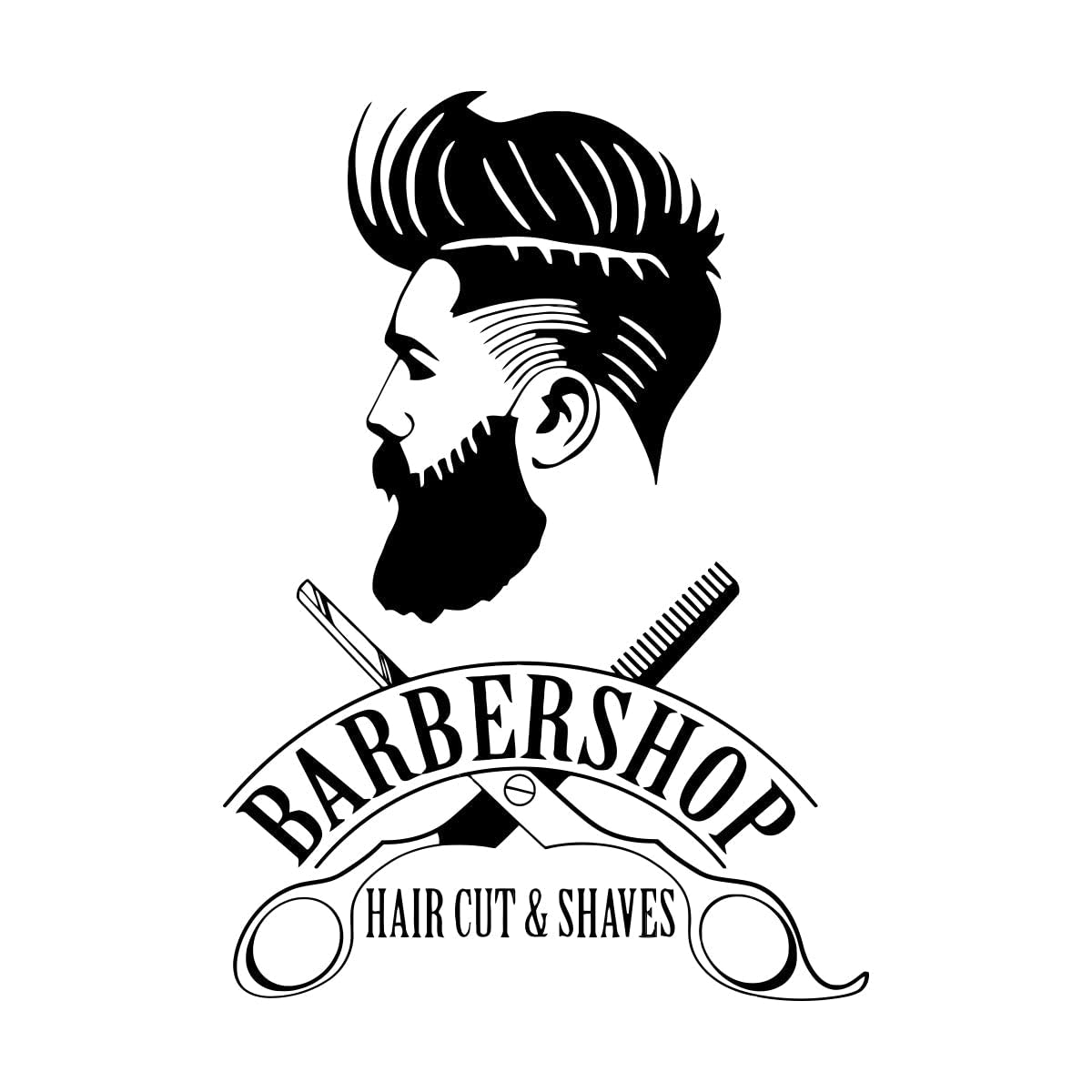 Lzhouting Wall Stickers 3602 Barber Shop Logo Wall Decal Traditional Barbers Decals Sticker Window Barber Shop Art Sign Removable Art Mural Home Decor Small - 29X42cm