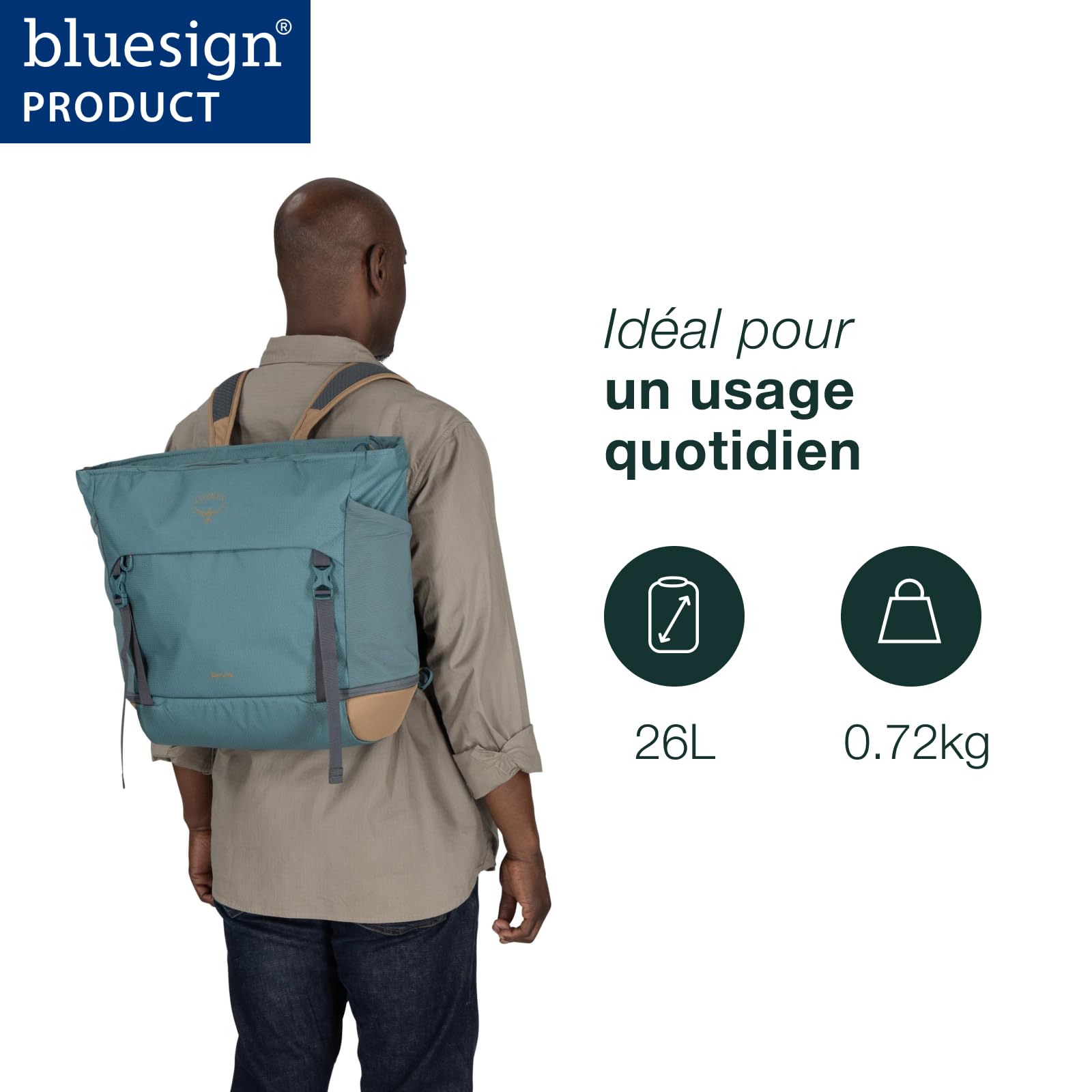 Osprey Daylite Unisexe Cabas sac à dos, 26L, Soundwave Grey/Latte Brown, O/S