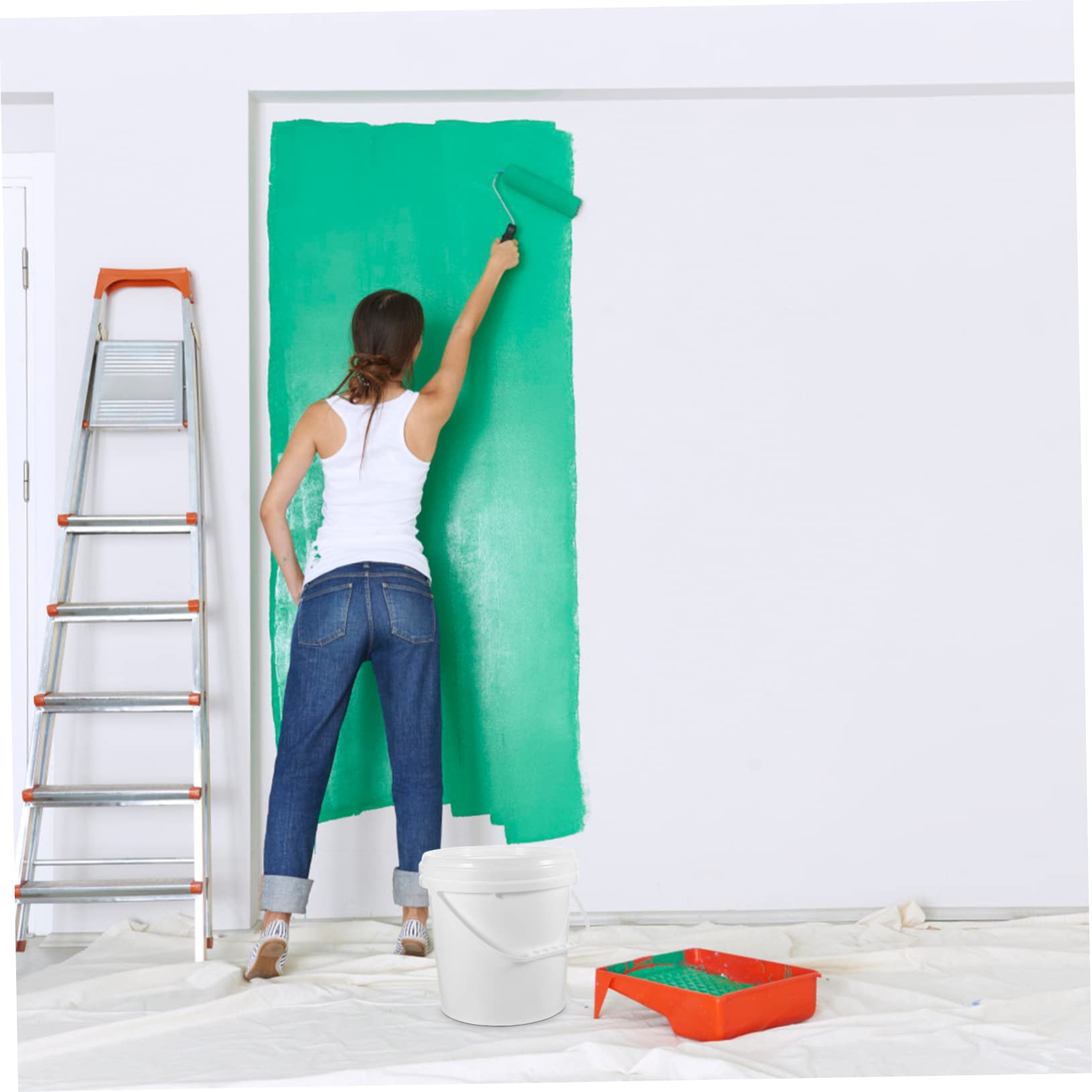 Cubo de Pintura Blanco Hdpe de 10 L con Tapa para Almacenamiento | Recipiente Hermético, Resistente a Caídas Deformación, Apto para Agua y Embalaje de Pintura