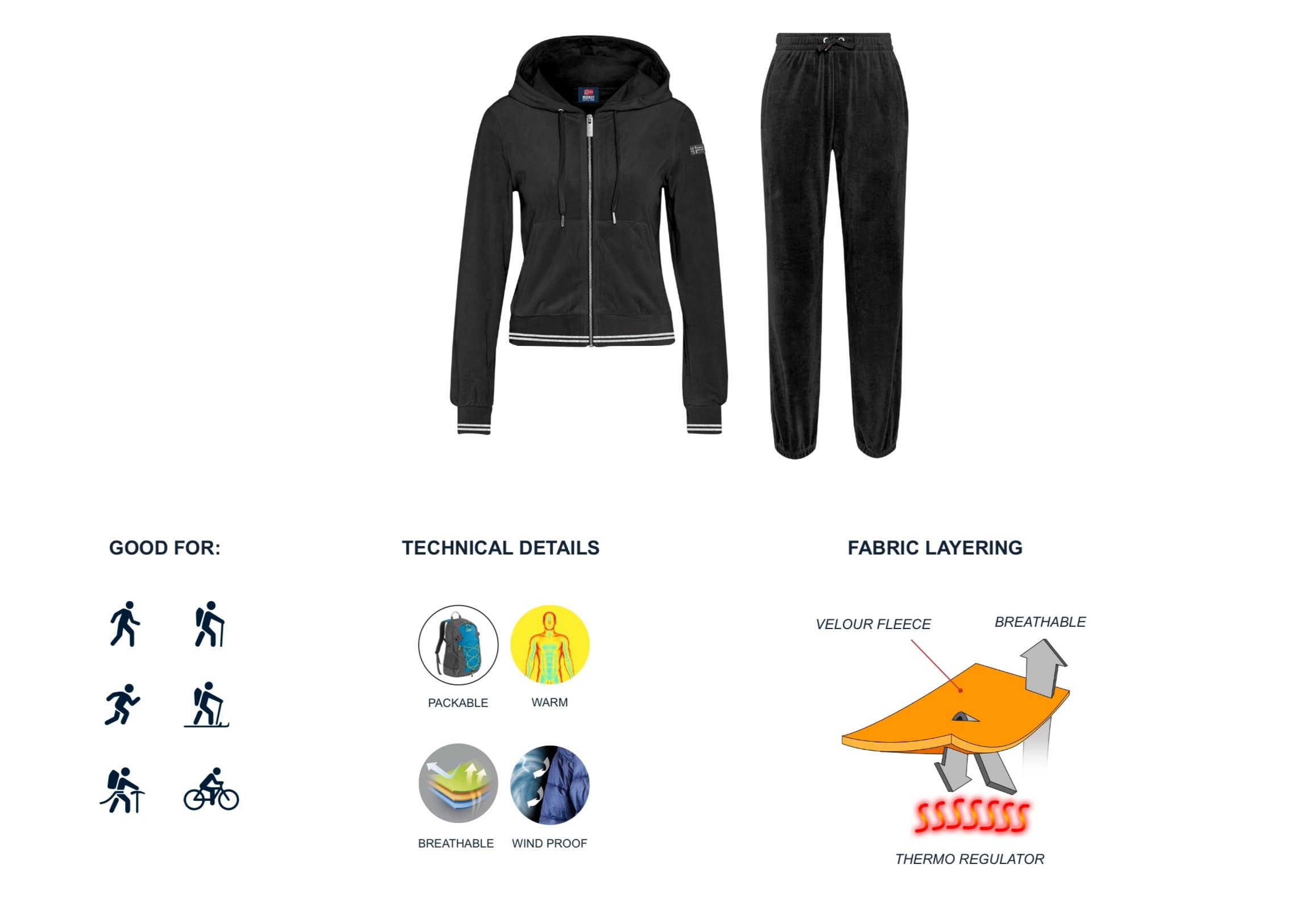Tuta Donna CINIGLIA Invernale Top Soft - Tuta Donna Invernale Completa Sportiva Felpata Morbida