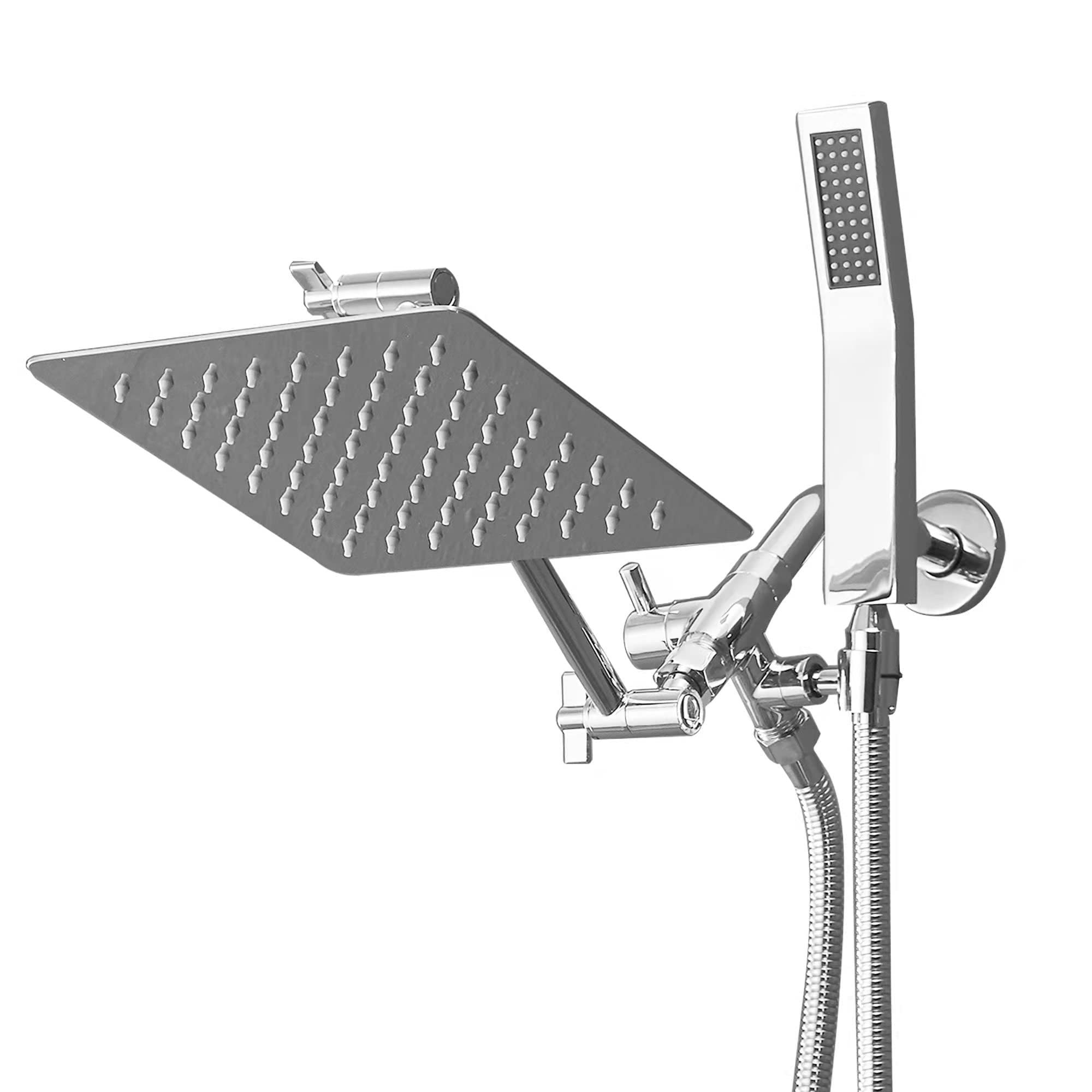 Buy All Metal 8 Inch High Pressure Dual Rain Shower Head With Handheld Showerhead Combo / Height