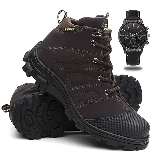 Coturno Masculino Adventure Bota Trilha + Relógio
