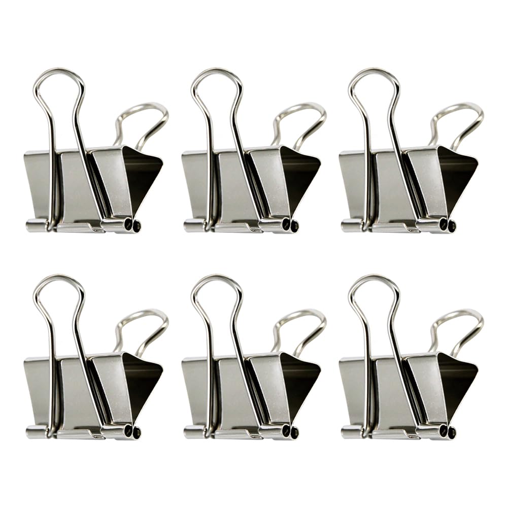 GSHLLO 6 Pcs Giant Binder Clips Big Paper Clamps Extra Large Paperwork Clips Metal Ofiice Paper Binding Clips School Craft Clips for Home Business Silver