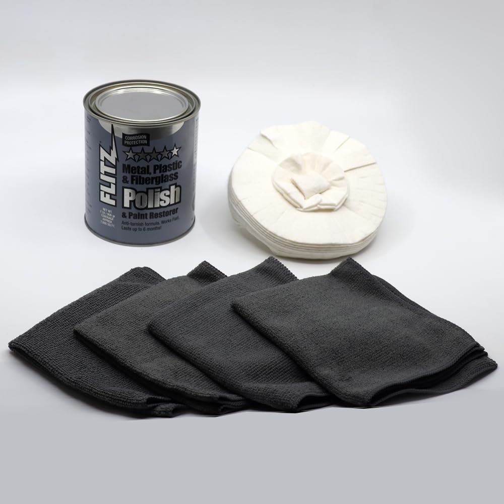 Flitz Car Buffing Kit (Plus) - USA-Made Car Care Kits for Vehicles - Includes 2lbs Polish, 5