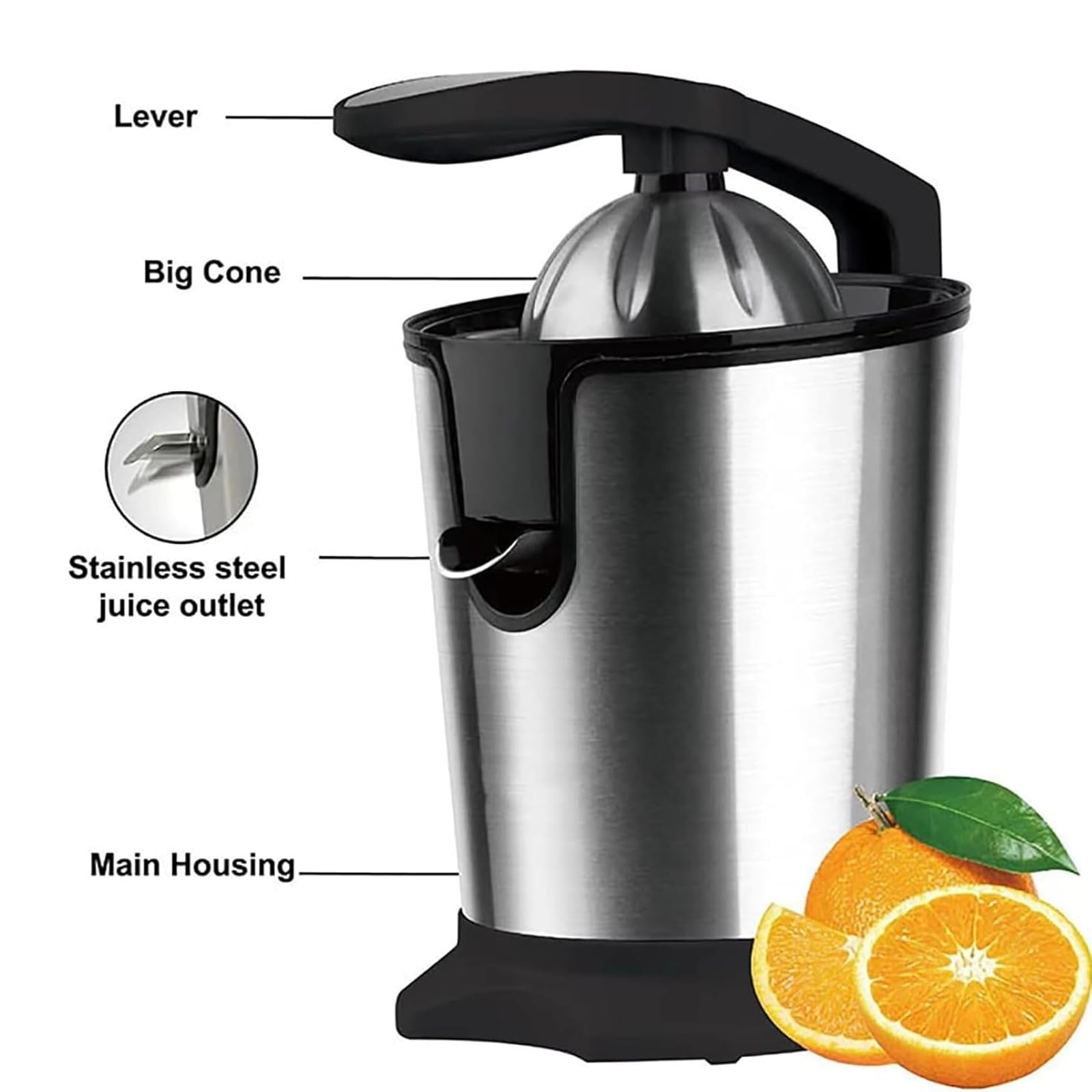 Exprimidor eléctrico de cítricos para el hogar, máquina exprimidora de naranjas, filtración eficiente de 300w/fácil de limpiar, para pomelos, naranjas y limones Orange
