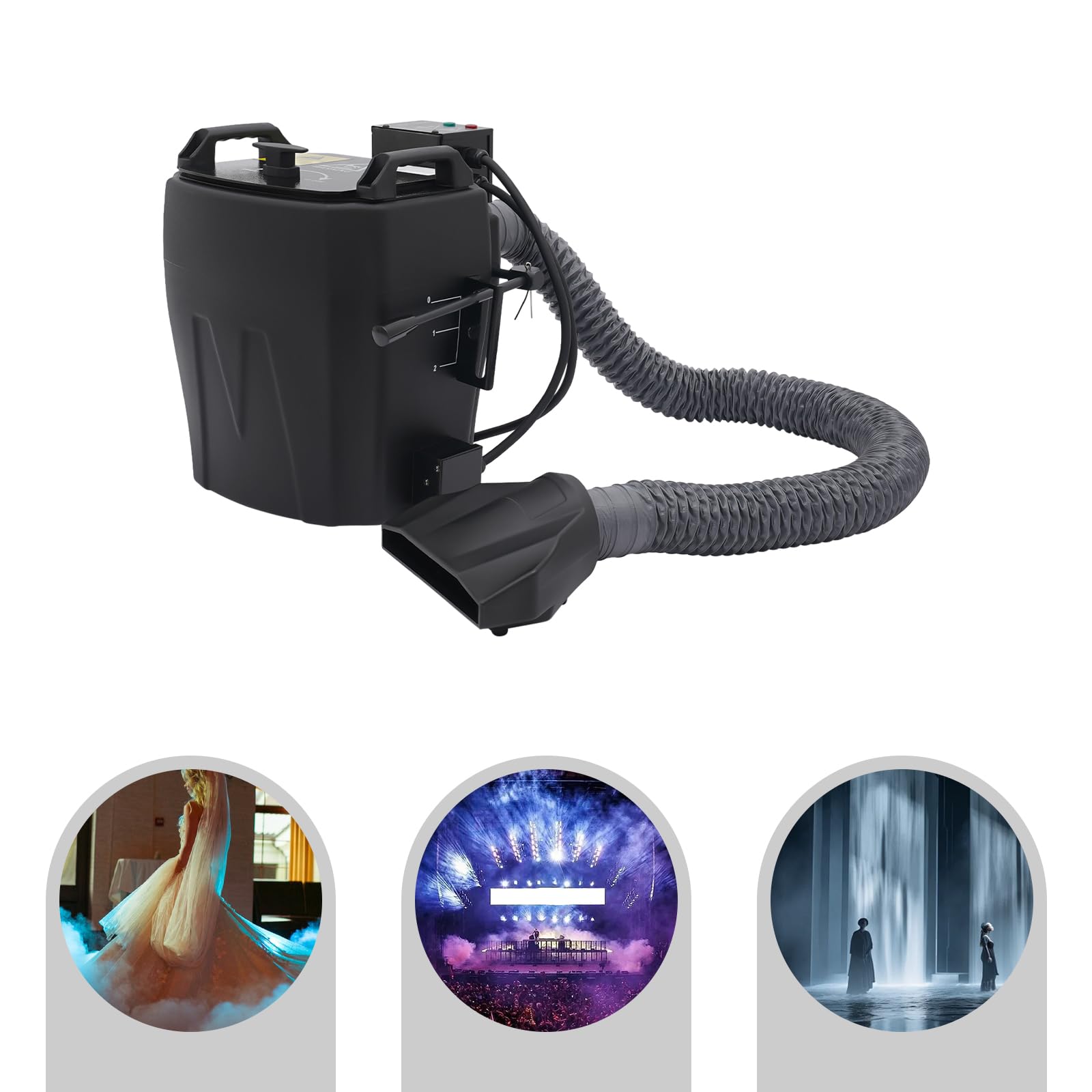 Máquina de hielo seco de 3500 W, nebulizador de escenario portátil, máquina de efecto de niebla helada seca con control electrónico de temperatura, equipo de escenario, máquina de niebla con un