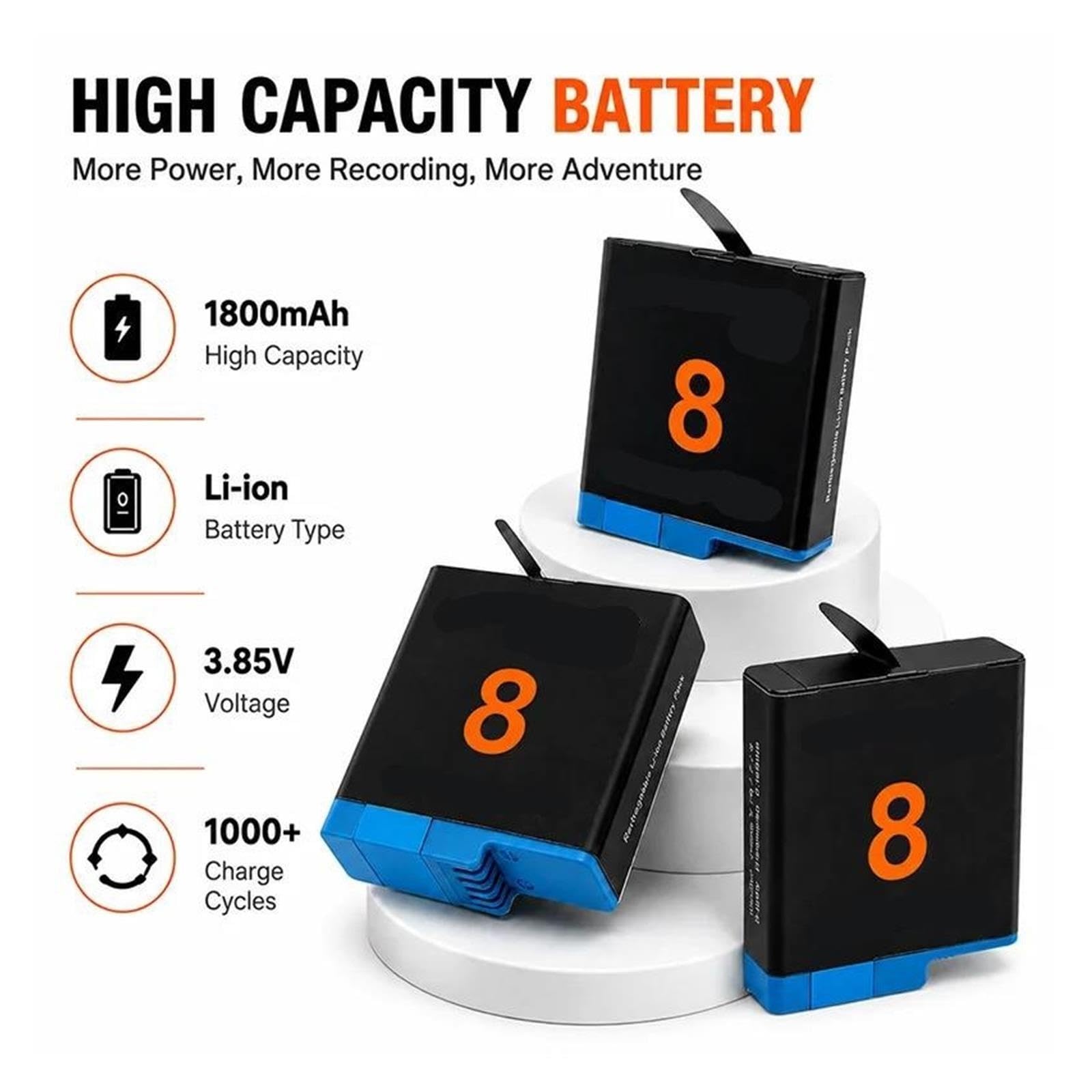 Batteria Compatibile Con Hero 5 Hero 6 Hero 7 1800 MAh