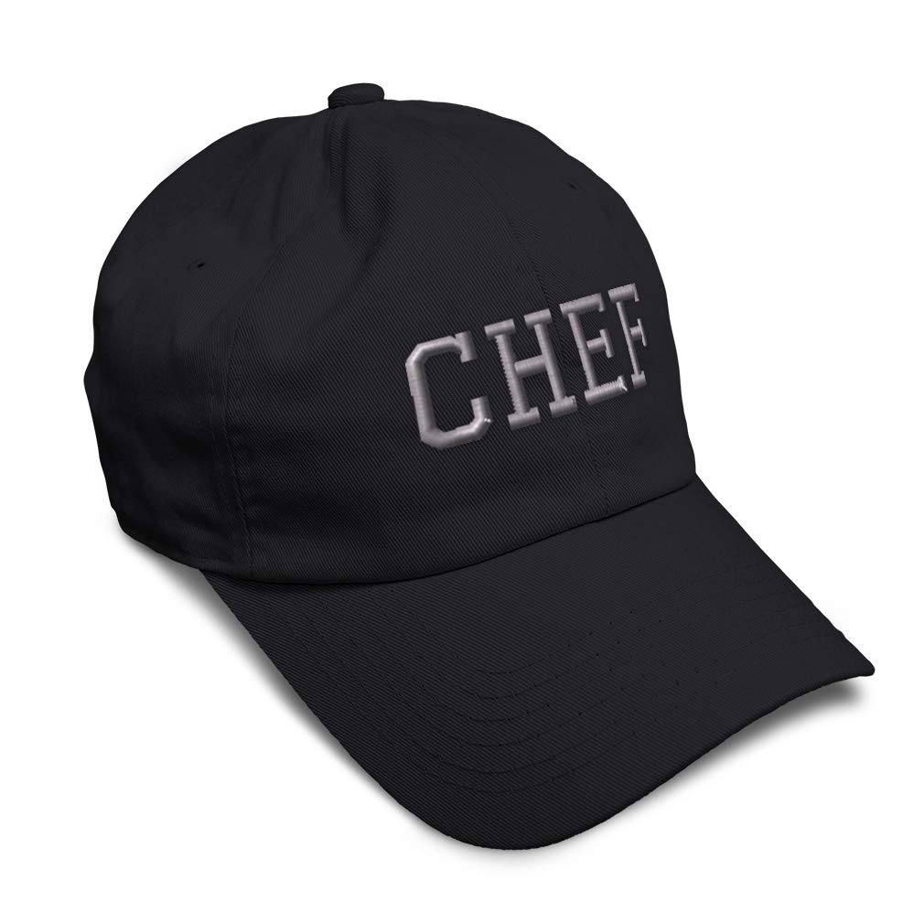 Soft Baseball Cap Silver Letters Chef Cooking Aircraft Crew Cotton Embroidered Dad Hats for Men & Women
