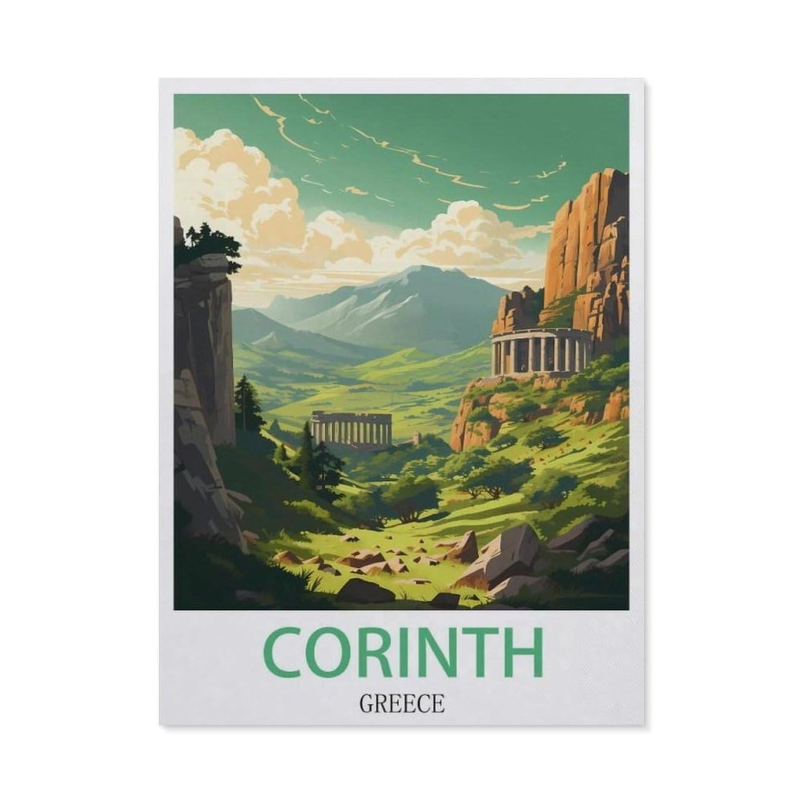 Vintage Metal Tin Sign，Corinth Greece(15x30cm）