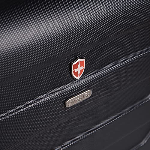 Mala De Bordo em ABS Swiss Go Viena Cadeado Integrado e Rodas 360º Preta