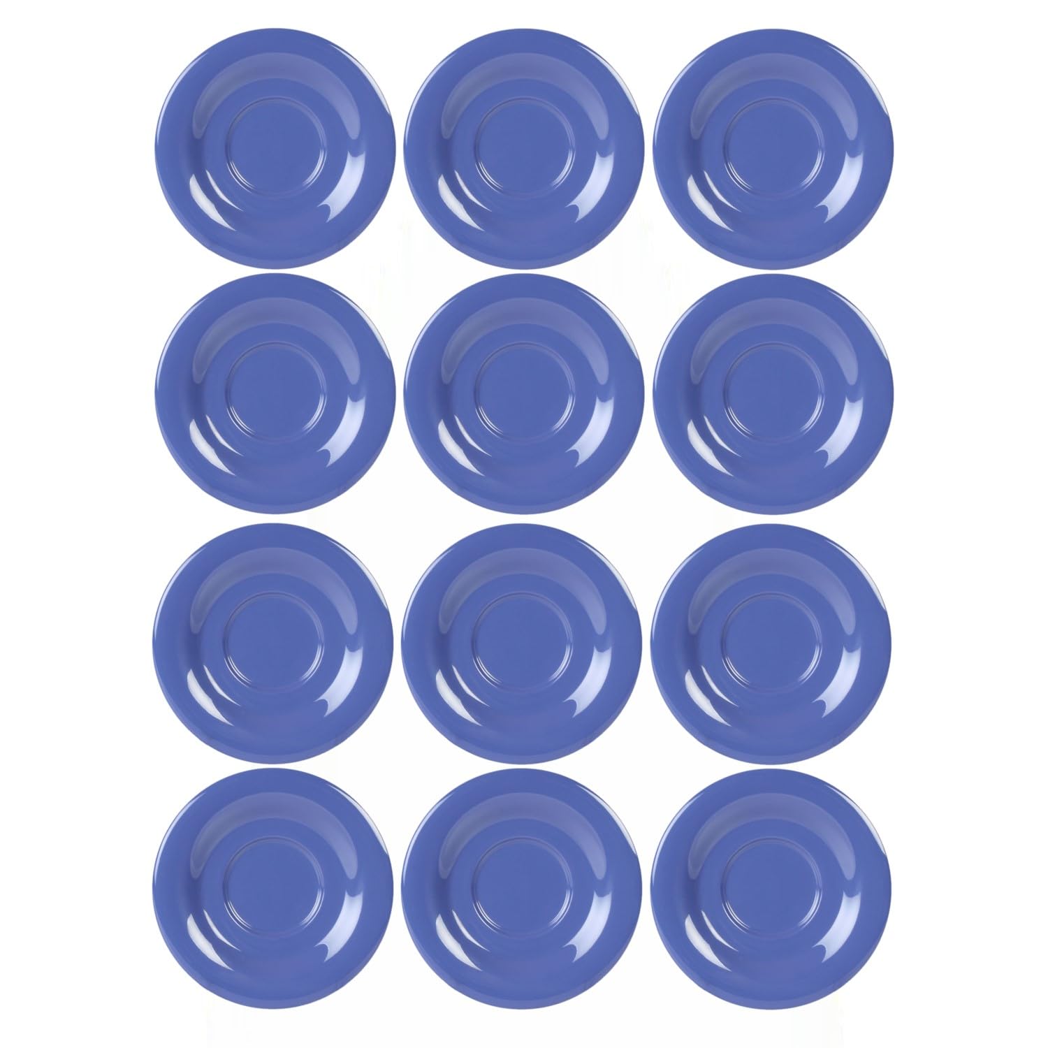TrueCraftware- 5-1/2” Saucer Melamine Purple Color Set of 12 for Bouillon Cup/Mug Cup - Dishwasher Safe Break-Resistant Appetizer Dessert Plates Coffee Cup Saucers Drinkware Home Cafe