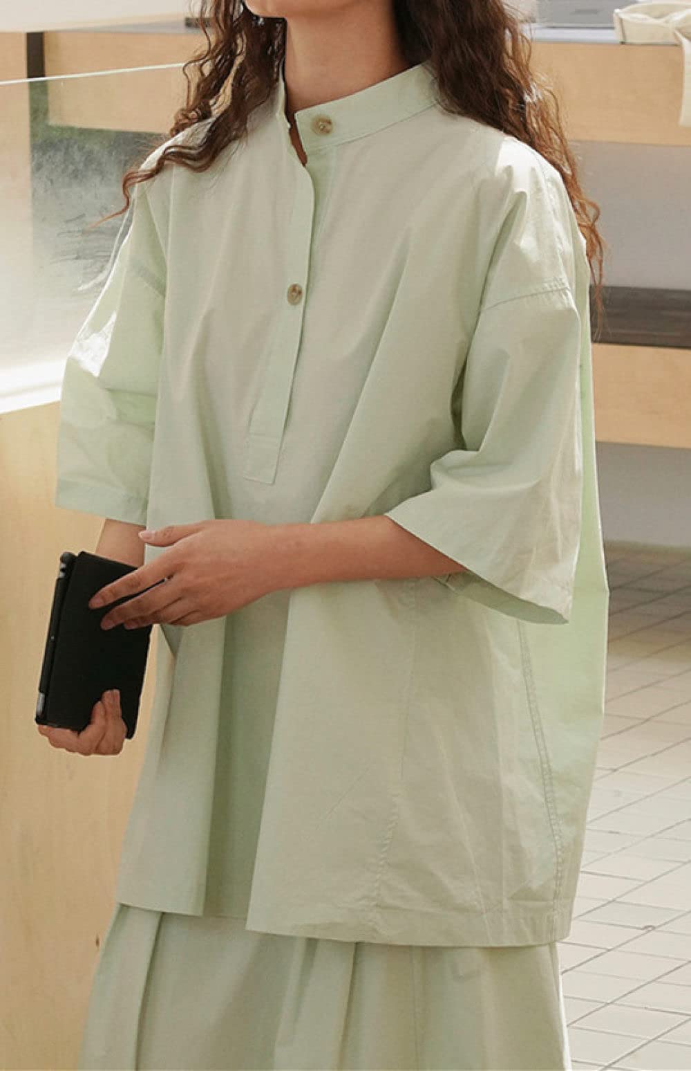 BROLEO Oberteile Damen,Damen-Leinenbluse, Übergroße Sommer-Kurzarmhemden, Rundhals-Oberteile, Elegante Bluse, T-Shirt-Jacke, Lockere Bluse, Tunika, Sweatshirt-Oberteile Für Frauen