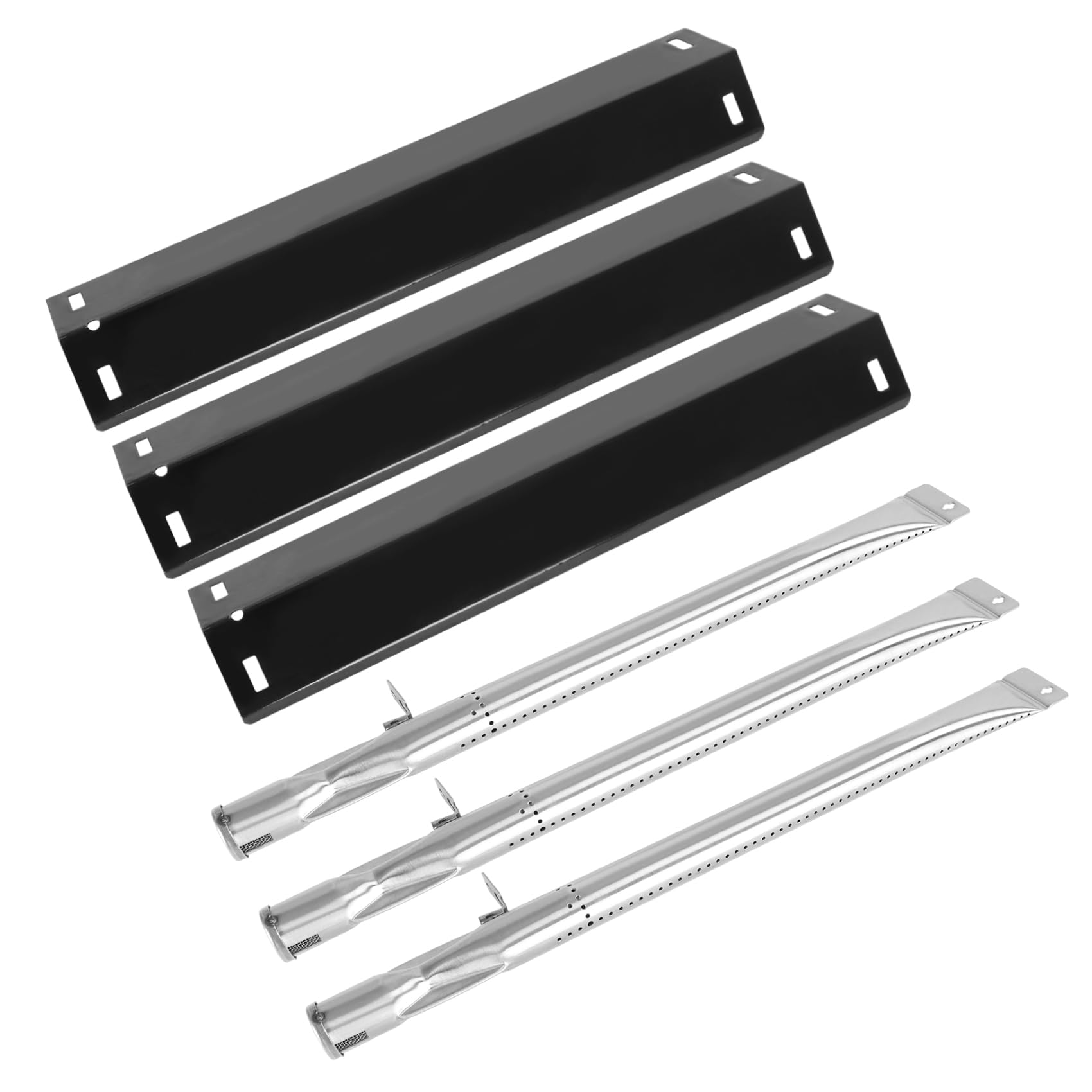 SafBbcue Heat Plate Flame Tamer & Grill Burner for Pit Boss Pro Series 1100 Parts, Pit Boss Pro Series 1100 Wood Pellet & Gas Combo Grill Replacement Parts, Stainless Steel Burner, Enameled Heat Tent