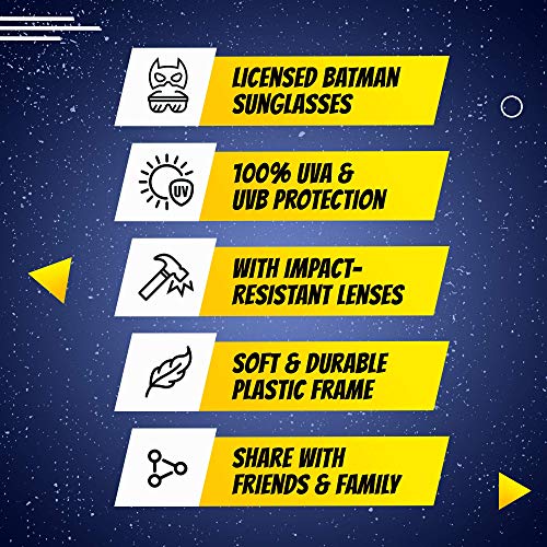 Image of Sun-Staches Batman Sunglasses | DC Comics Costume Accessory | UV 400 | One Size Fits Most