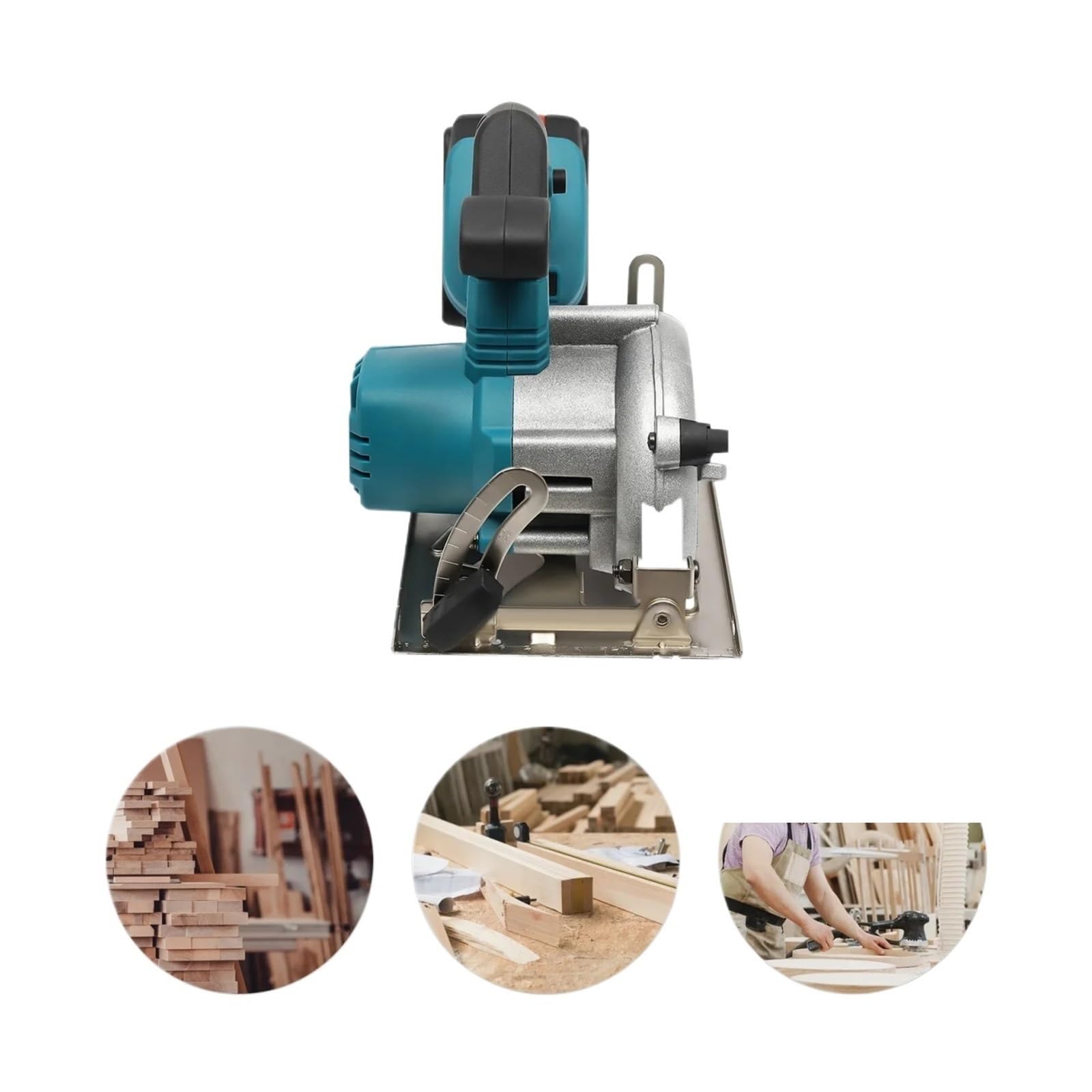 Sierra de mesa portátil Sierra Circular Recargable De 5 Pulgadas, Sierra Eléctrica Inalámbrica Portátil, para muebles de bricolaje, carpintería(Nose cone)