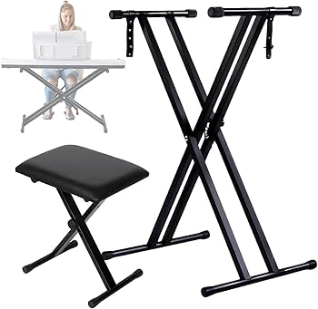 Amazon | ピアノスタンド ピアノ椅子 セット 折りたたみ X型