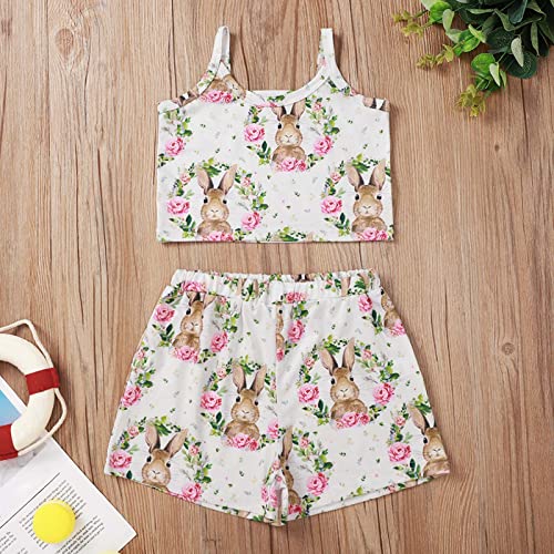 Lykmera Calças curtas de verão com estampa de coelho de desenho animado para meninos e meninas (B, 1