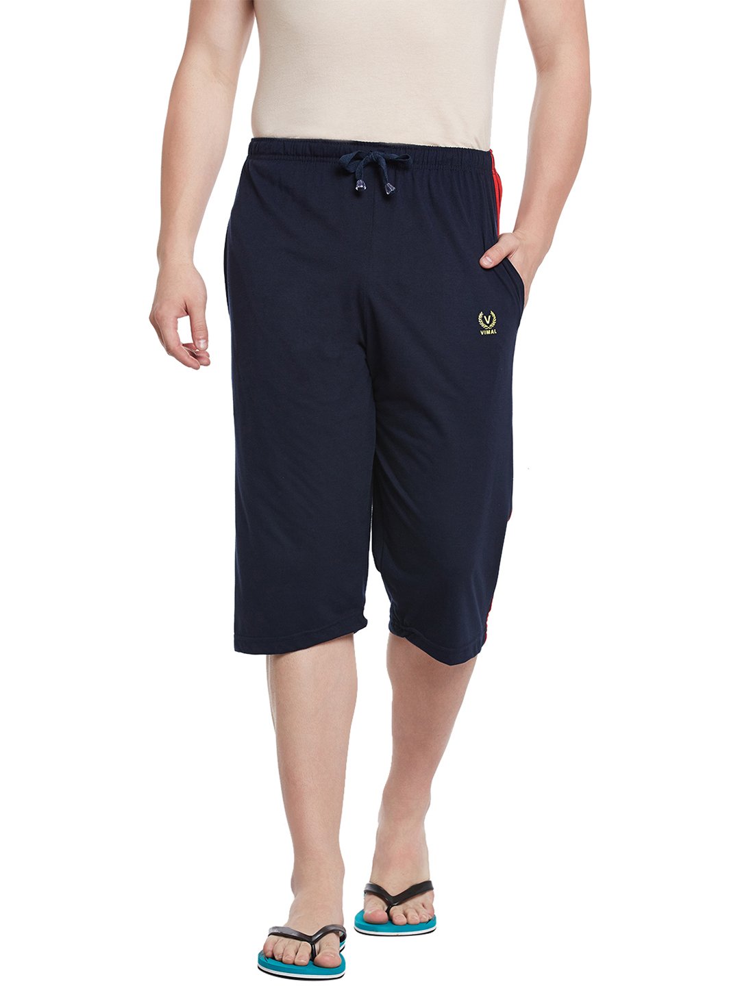 mack jonney VIMAL JONNEY Men's Regular Fit Cotton Capri (CC2-NAVY01-XL_Blue _Xl)-picture-24