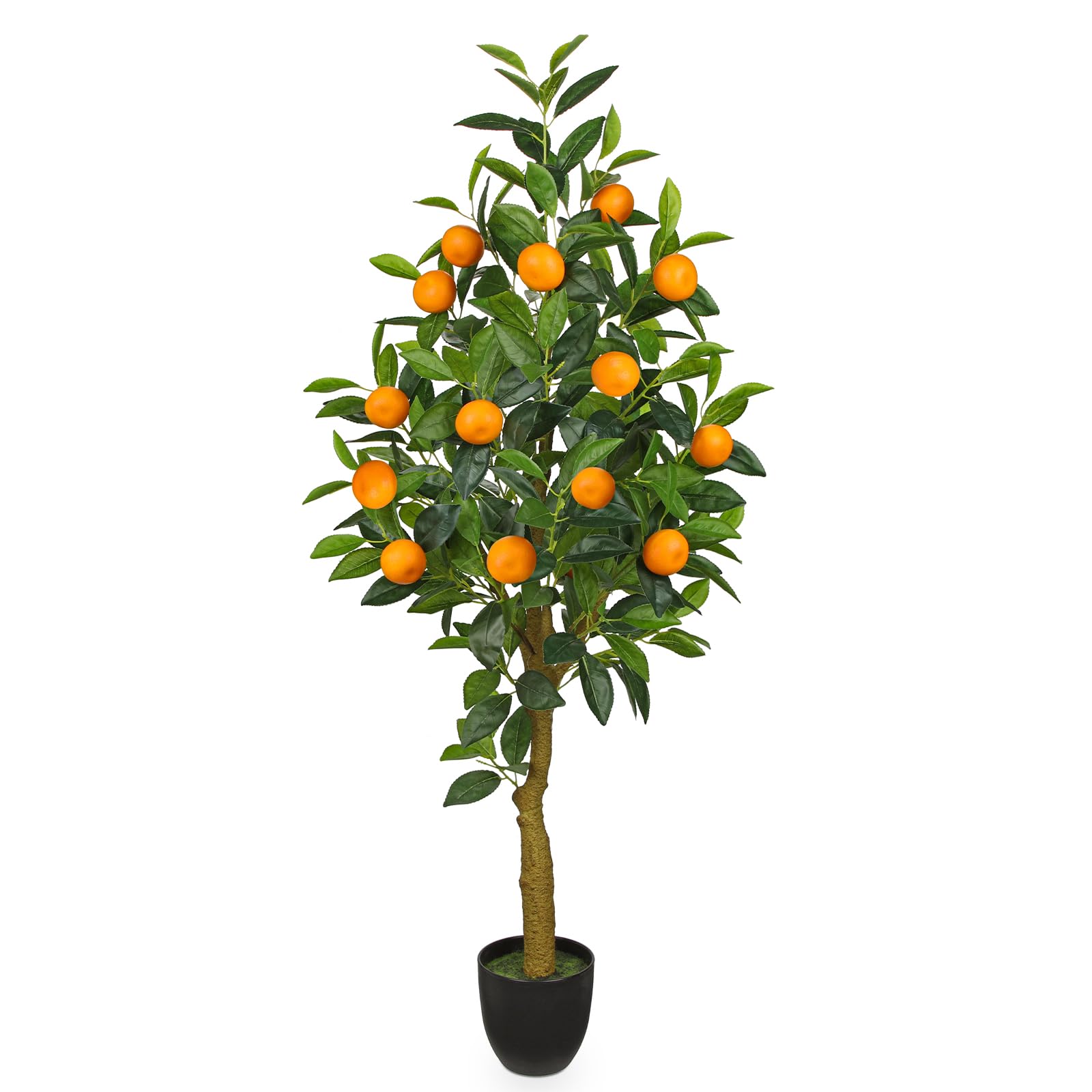 120cm Kunstpflanzen Groß Orangenbaum Kunstpflanze Orangenbaum Groß im Topf Künstlicher Baum für drinnen und draußen, Moderne Dekoration, Dekoration Badezimmer Wohnzimmer Schlafzimmer Balkon