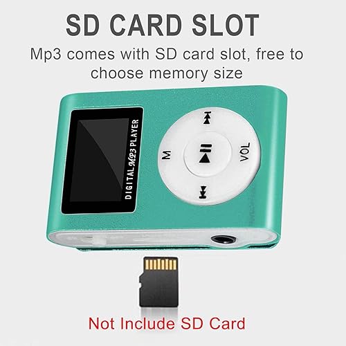 Miniatura 5 de Reproductor MP3 para deportes, USB de viaje, reproductor de música portátil con altavoz, pantalla LCD, música digital, tiempo de espera largo,