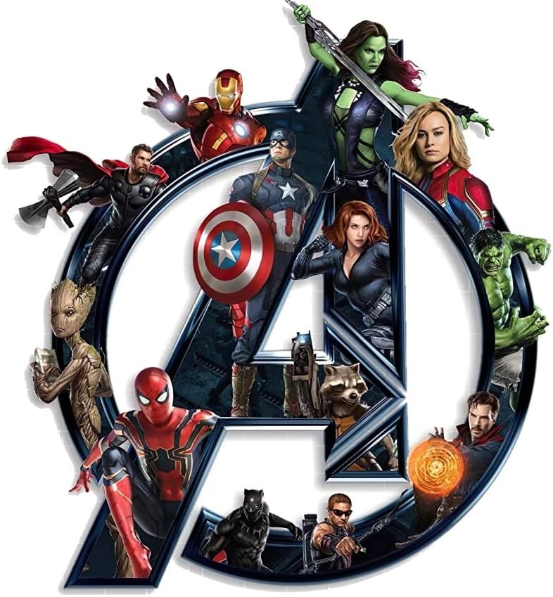 Decals Creation Avengers Logo All Super Hero Wall Sticker for Kids Room