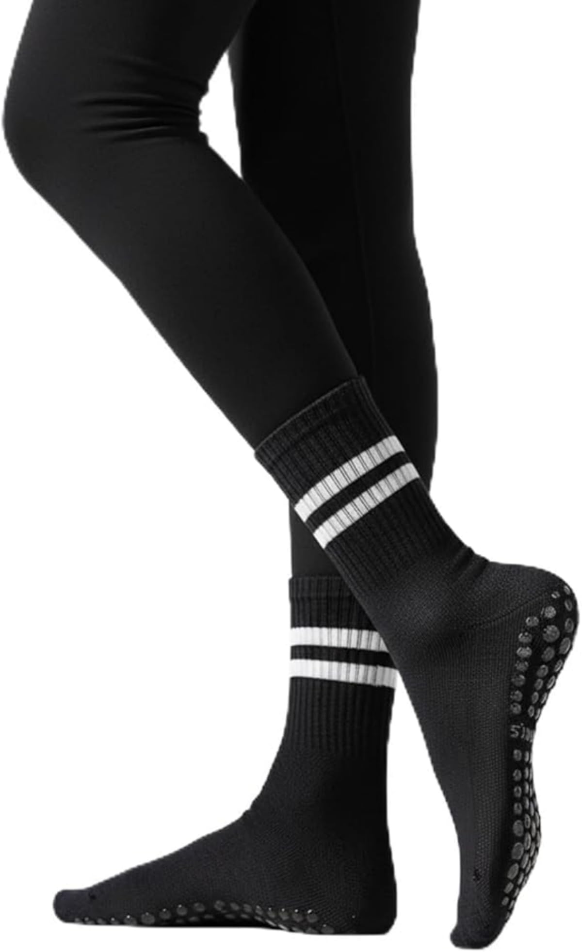 Irisbear Womens Pilates Socks with Grips Non Slip Yoga Socks Barre Gym Athletic Grippy Socks for Women