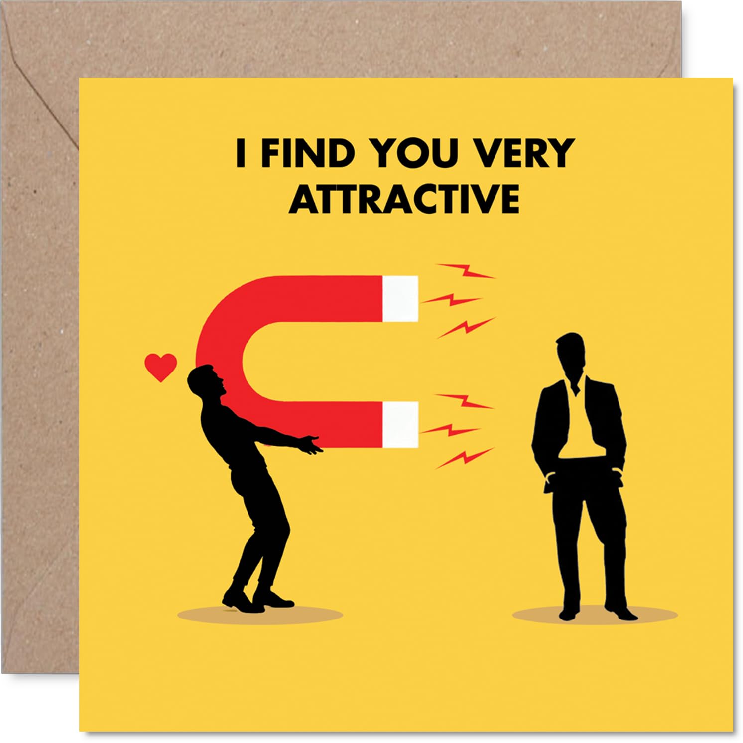 Funny Boyfriend Anniversary Card - Magnetic Attraction - Cheeky Happy Anniversary Card for Boyfriend from Girlfriend Partner, 145mm Joke Humour Anniversaries Greeting Cards