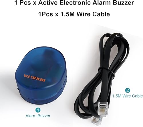 Miniatura 4 de RONGTA Zumbador de alarma de impresora, altavoz de pitido de boleto externo de 24 V CC 98dB, con interfaz de cajón de efectivo para impresoras de