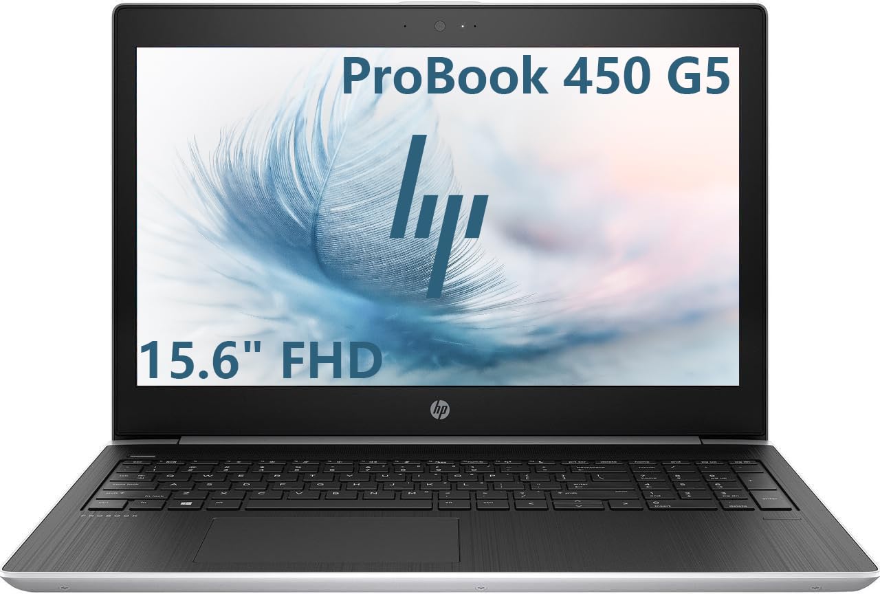 HP ProBook 450 G5 laptop aziendale, display FHD da 15,6 pollici (1920x1080), Intel Core i5-7200U, 8 GB di RAM, SSD da 256 GB, Tastiera QWERTY americana, Windows 11 Pro (Ricondizionato)